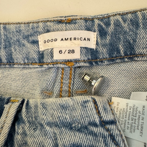 Good American Jeans- Good Icon Highrise Straight Leg Inseam Slit in Indigo- 28 - Picture 8 of 9
